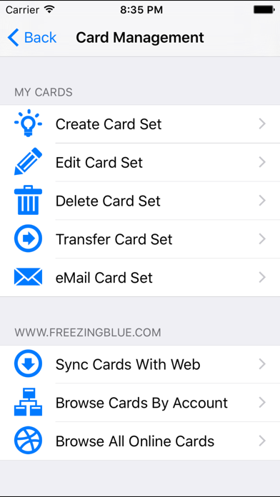 FreezingBlue Flashcards! screenshot 2