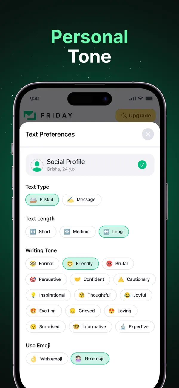Friday AI Email Writer screenshot 2