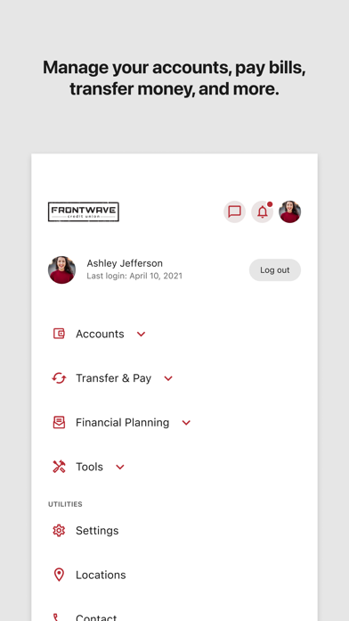 Frontwave Mobile Banking screenshot 1