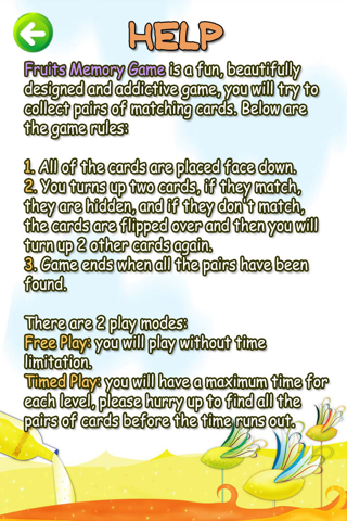 Fruits Memory Game lite screenshot 1