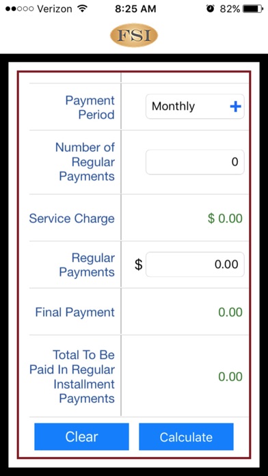 FSI Payment Calculator screenshot 1