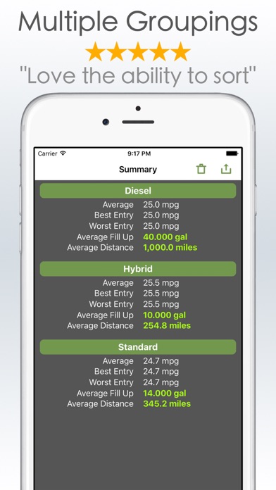 Gas Mileage Calculator and Log screenshot 4