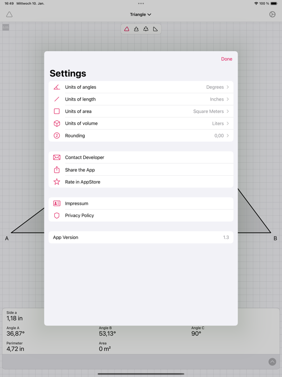 Geometry Calculator - Triangle screenshot 2