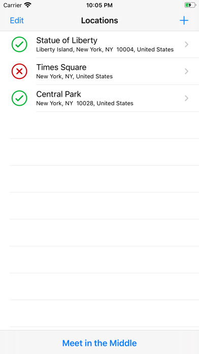 GeoMidpoint screenshot 2