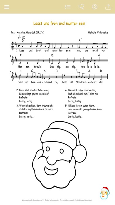German Christmas Carols - Music, Music Sheet & Coloring Templates for Xmas screenshot 4