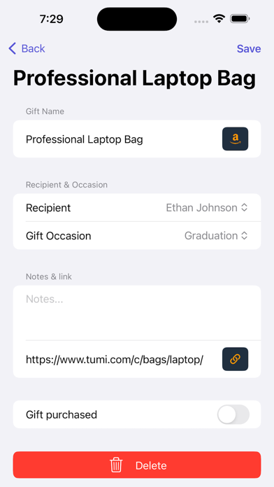 Gift Idea Tracker & Organizer screenshot 2