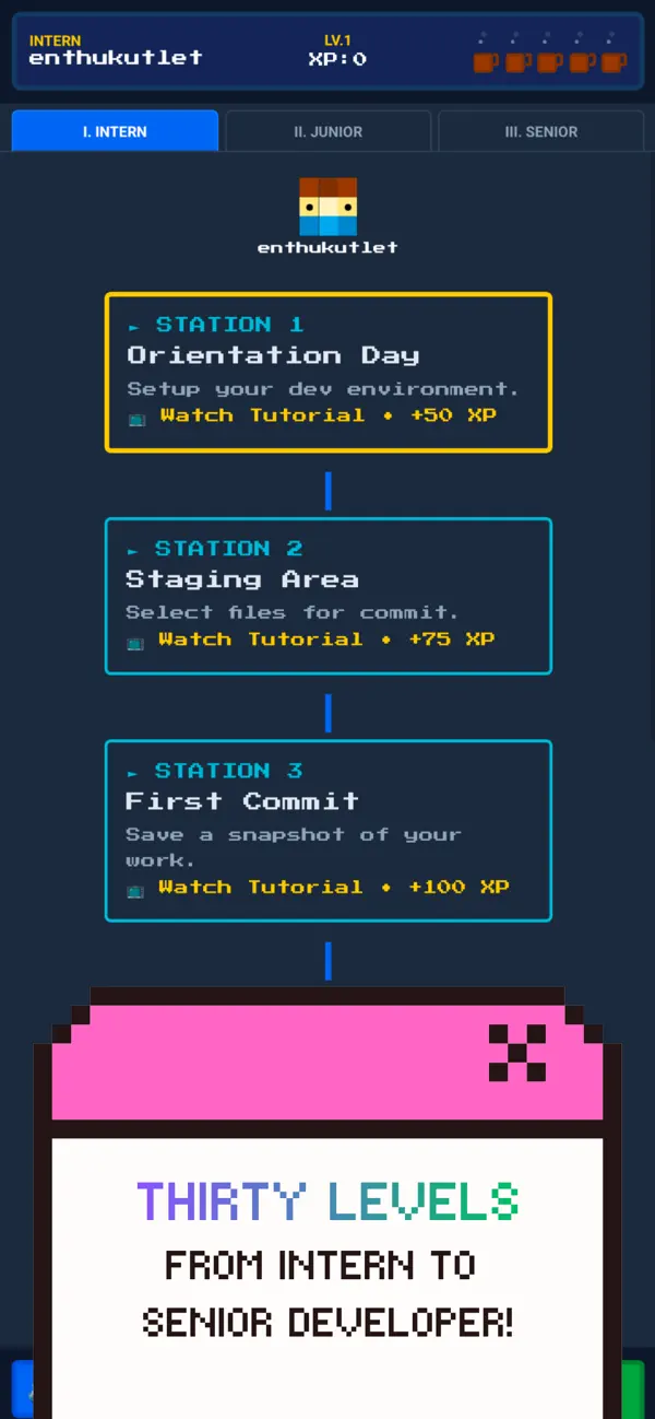 GitSetGo: Play & Learn Git screenshot 1