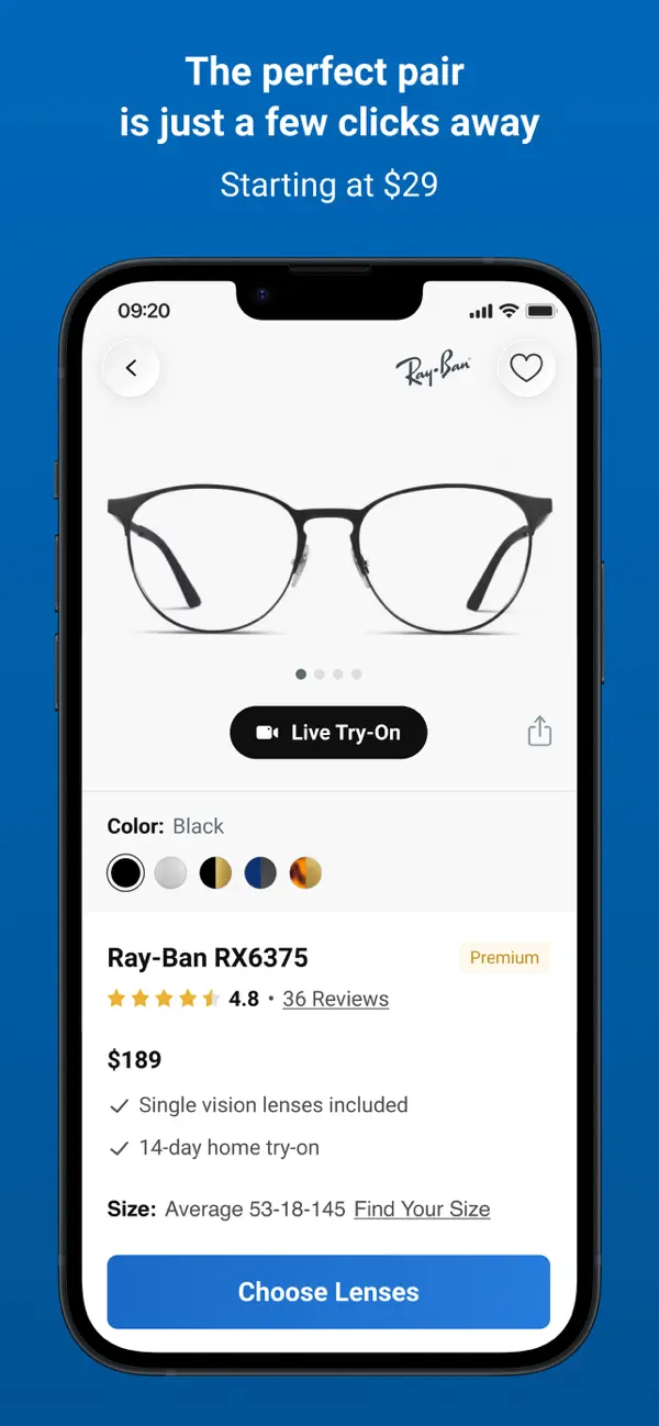 GlassesUSA.com screenshot 2
