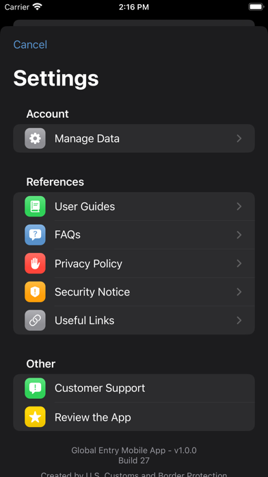 Global Entry Mobile screenshot 1
