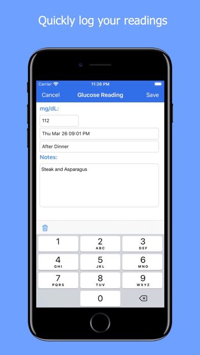GLog : Glucose Logbook screenshot 3