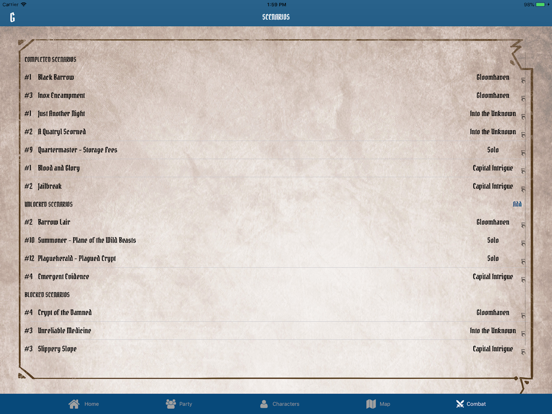 Gloomhaven Campaign Tracker screenshot 2