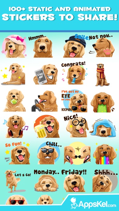 Golden Retriever Dog Emoji screenshot 2