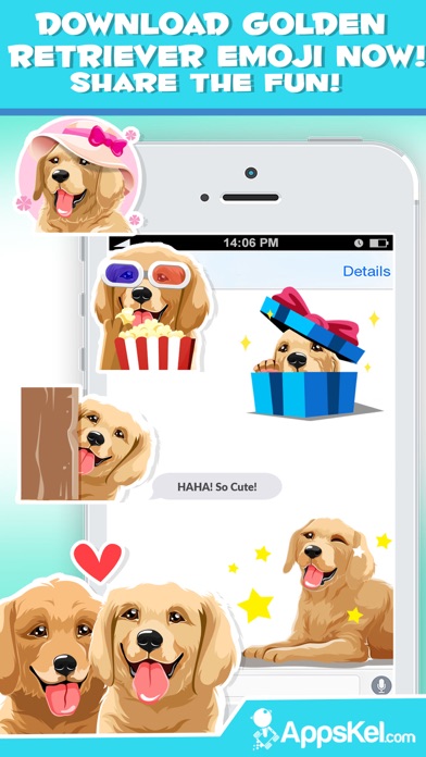 Golden Retriever Dog Emoji screenshot 1