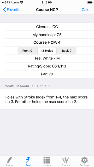 Golf Handicap Tracker & Scores screenshot 1