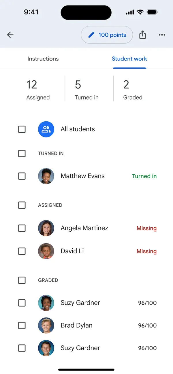 Google Classroom screenshot 3