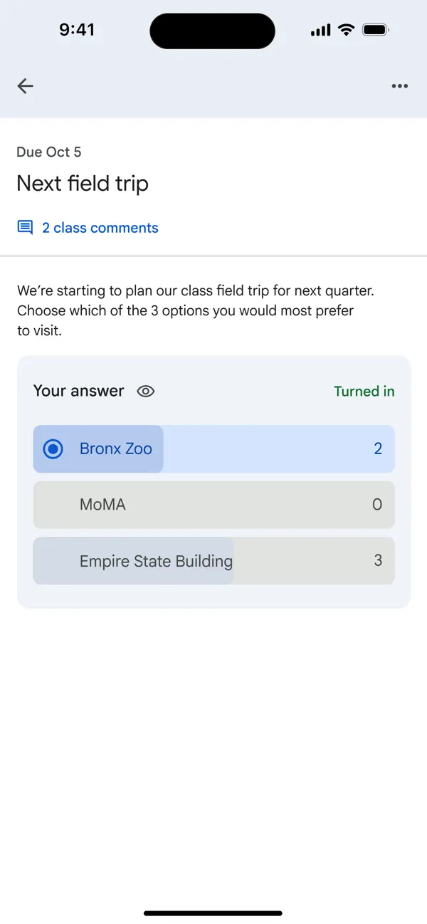 Google Classroom screenshot 1