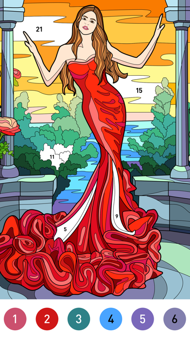 Gown Color - Paint by number screenshot 6