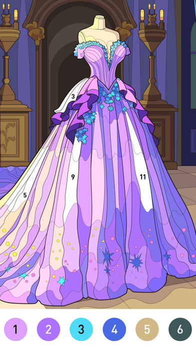 Gown Color - Paint by number screenshot 4