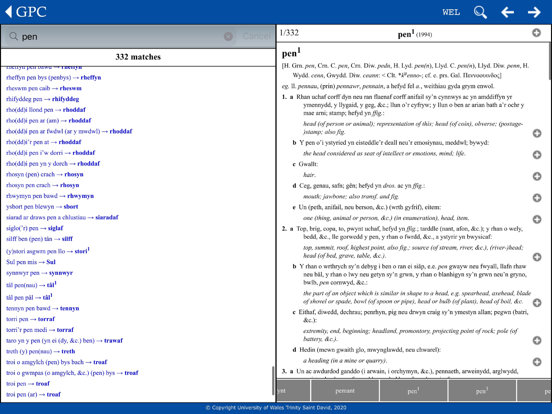 GPC Geiriadur Welsh Dictionary screenshot 1