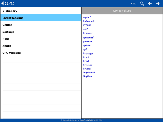 GPC Geiriadur Welsh Dictionary screenshot 2