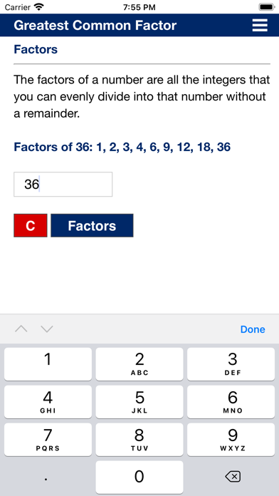 Greatest Common Factor screenshot 2