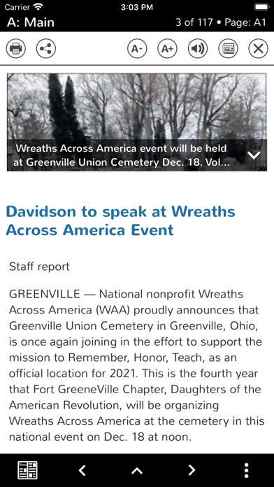 Greenville Daily Advocate screenshot 1