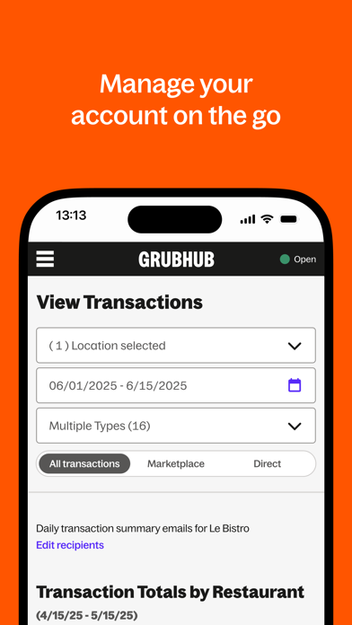 Grubhub for Restaurants screenshot 2