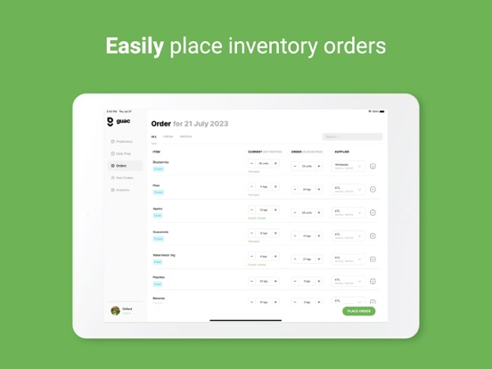 Guac - Inventory ordering screenshot 2