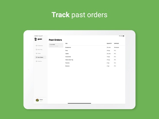 Guac - Inventory ordering screenshot 1