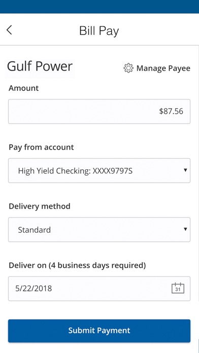 Gulf Winds Mobile Banking screenshot 1