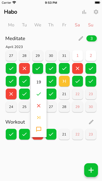 Habo (habit tracker) screenshot 2