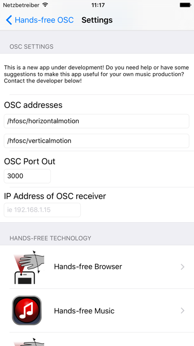 Hands-free OSC: control music with gestures screenshot 2