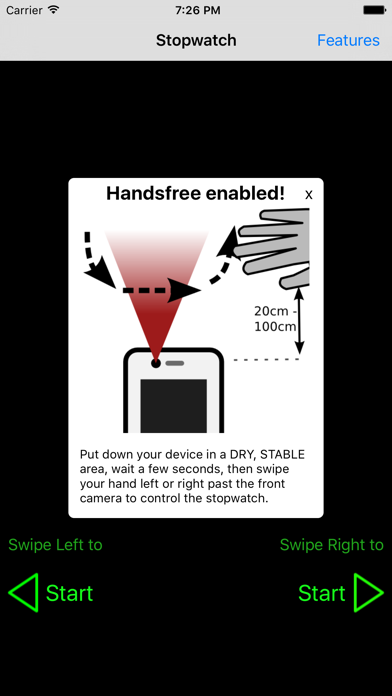 Hands-free Stopwatch: use hand gestures to control timer for swimming and kitchen screenshot 3