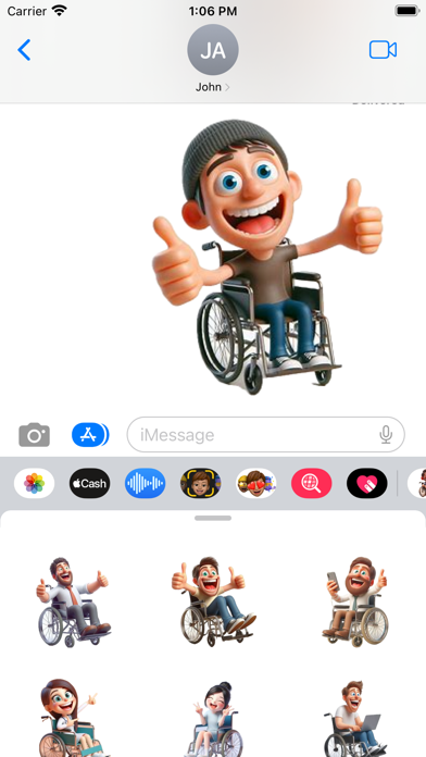 Happy Wheelchair Stickers screenshot 1