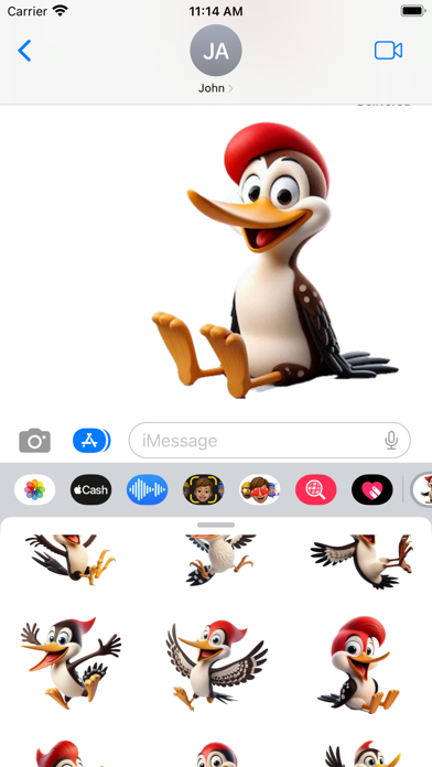Happy Woodpecker Stickers screenshot 2