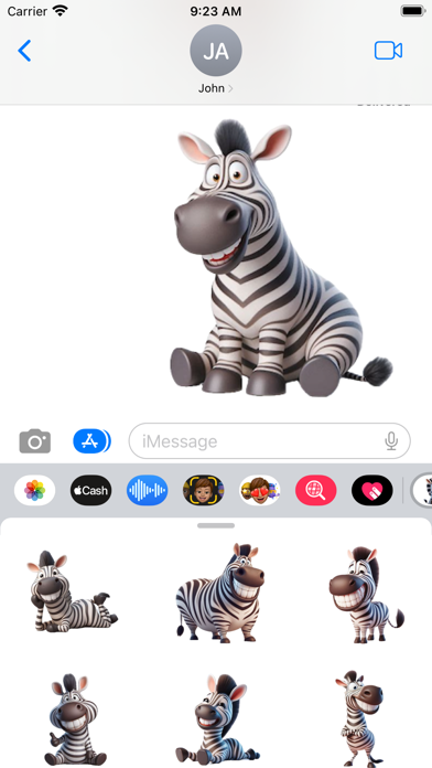 Happy Zebra Stickers screenshot 2
