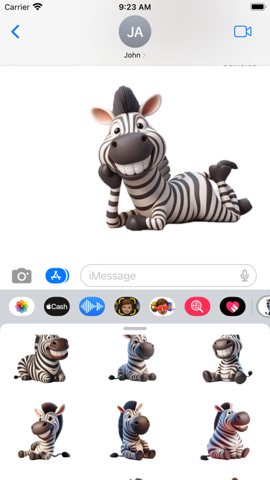 Happy Zebra Stickers screenshot 1