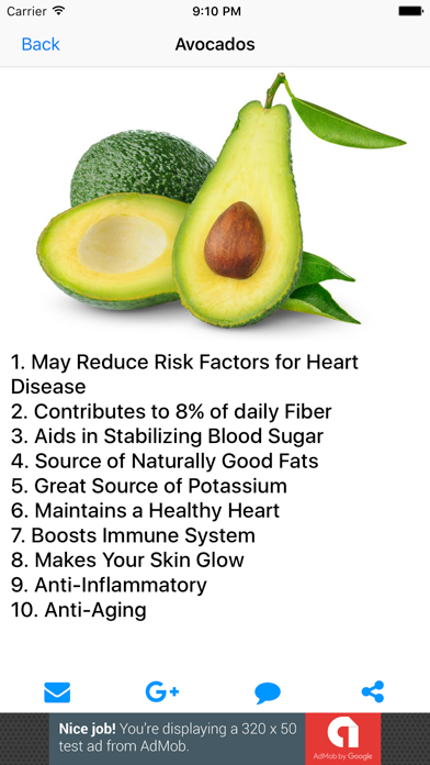 Health Facts of Fruits and Vegetables screenshot 1