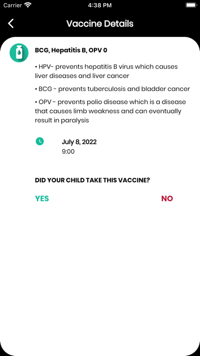 HelpMum Vaccination Tracker screenshot 2