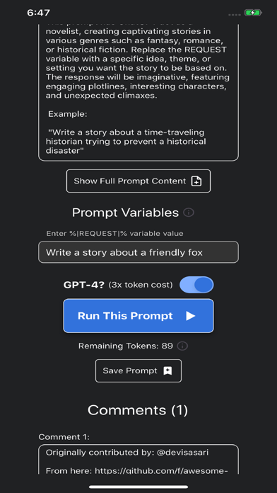 highPerplexity: Custom Prompts screenshot 3