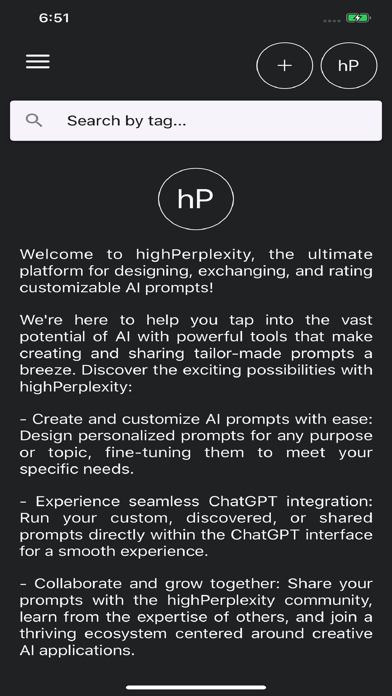highPerplexity: Custom Prompts screenshot 1