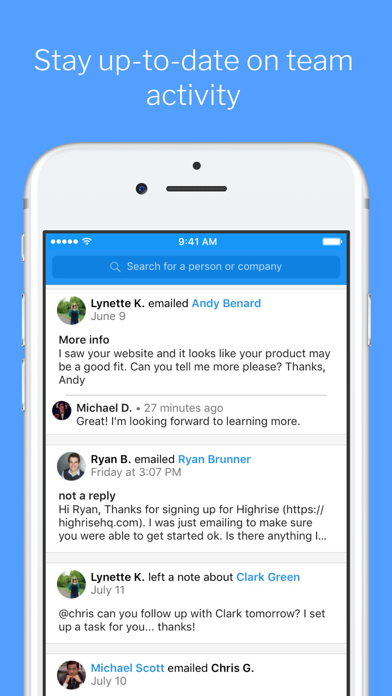 Highrise - Simple CRM screenshot 1