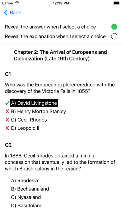 History of Zimbabwe Exam screenshot 1