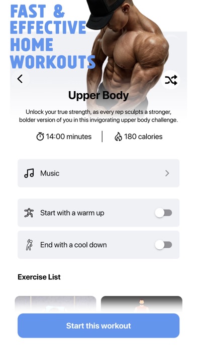 Home Workout: Fitness No Tools screenshot 2
