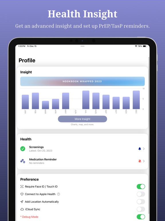 HookBook: Sex Tracker & PrEP screenshot 1