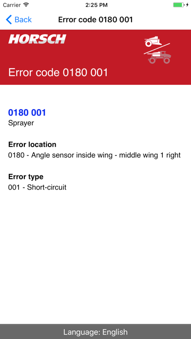 HORSCH Error Codes screenshot 2