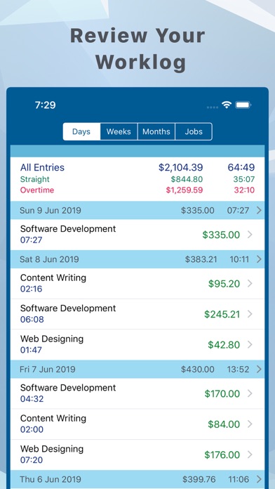Hours and Pay Tracker: TimeLog screenshot 4