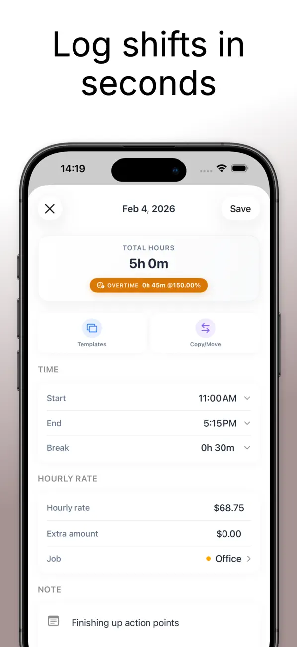 Hours Tracker - Salarybook screenshot 4