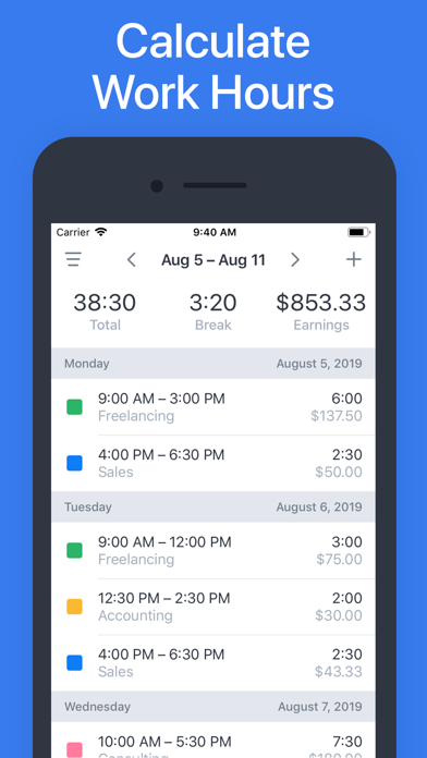 Hours - Tracker & Time Clock screenshot 4