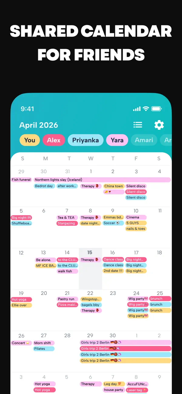 Howbout: shared calendar screenshot 6
